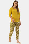 Enamor Viscose Loungewear Bottom - Jungle Aop Mustard Combo — thumbnail 4