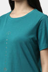 Enamor Cotton Loungewear Dress - Green Stone Rise Graphic — thumbnail 5