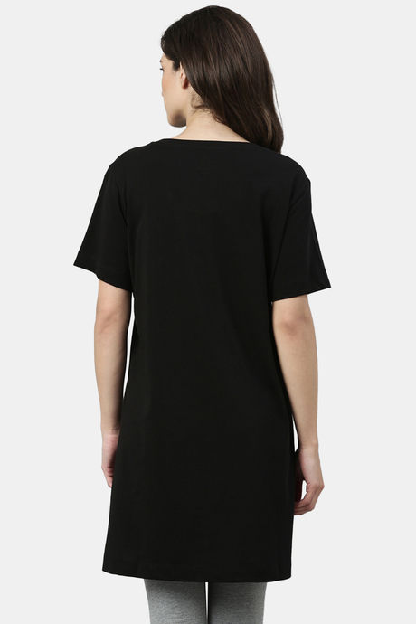 Enamor Cotton Loungewear Dress - Jet Black Shine — image 2