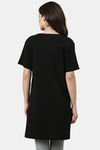 Enamor Cotton Loungewear Dress - Jet Black Shine — thumbnail 2