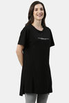 Enamor Cotton Loungewear Dress - Jet Black Shine — thumbnail 3