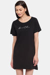 Enamor Cotton Loungewear Dress - Jet Black W Breathe — thumbnail 1