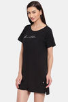 Enamor Cotton Loungewear Dress - Jet Black W Breathe — thumbnail 2