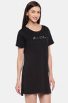 Enamor Cotton Loungewear Dress - Jet Black W Breathe — thumbnail 3