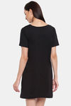 Enamor Cotton Loungewear Dress - Jet Black W Breathe — thumbnail 4