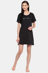 Enamor Cotton Loungewear Dress - Jet Black W Breathe — thumbnail 5