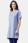 Enamor Cotton Loungewear Dress - Powder Blue Shine — thumbnail 3