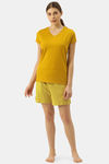 Enamor Cotton Shorts - Square Ditsy Mustard Combo — thumbnail 4