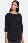 Enamor Cotton Blend Loungewear Top - Jet Black W Choose Love — thumbnail 1
