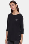 Enamor Cotton Blend Loungewear Top - Jet Black W Choose Love — thumbnail 2