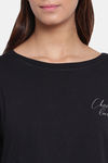 Enamor Cotton Blend Loungewear Top - Jet Black W Choose Love — thumbnail 5