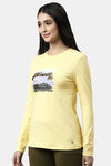Enamor Cotton Blend Loungewear Top - Lemon Cream Peace — thumbnail 2