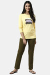 Enamor Cotton Blend Loungewear Top - Lemon Cream Peace — thumbnail 4