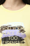 Enamor Cotton Blend Loungewear Top - Lemon Cream Peace — thumbnail 8