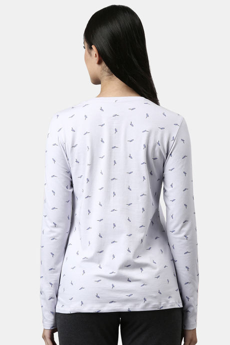 Enamor Cotton Blend Loungewear Top - Lilac Iris Whale Aop — image 3