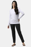 Enamor Cotton Blend Loungewear Top - Lilac Iris Whale Aop — thumbnail 4