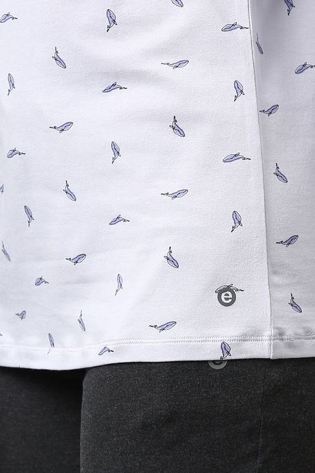 Enamor Cotton Blend Loungewear Top - Lilac Iris Whale Aop — image 8