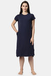Enamor Cotton Loungewear Dress - Navy W Calm — thumbnail 1