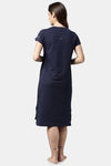 Enamor Cotton Loungewear Dress - Navy W Calm — thumbnail 3