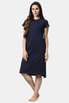 Enamor Cotton Loungewear Dress - Navy W Calm — thumbnail 4