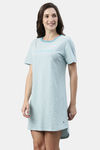 Enamor Cotton Loungewear Dress - Bali Green Stripehappy Graphic — thumbnail 2