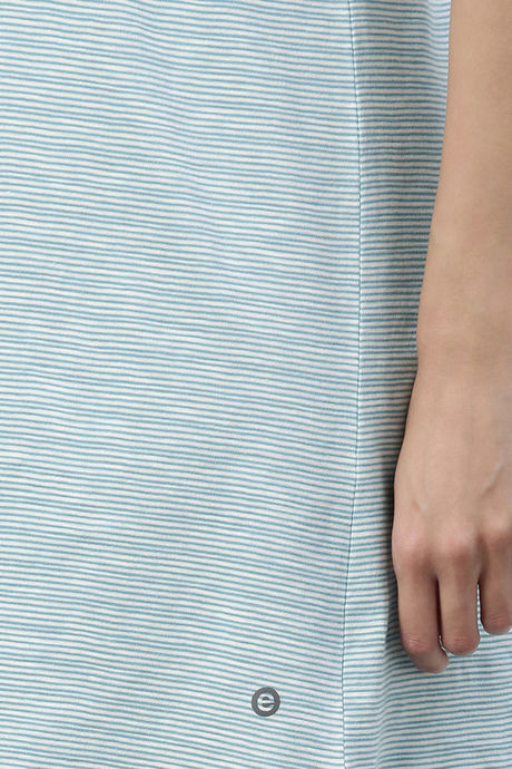Enamor Cotton Loungewear Dress - Bali Green Stripehappy Graphic — image 5