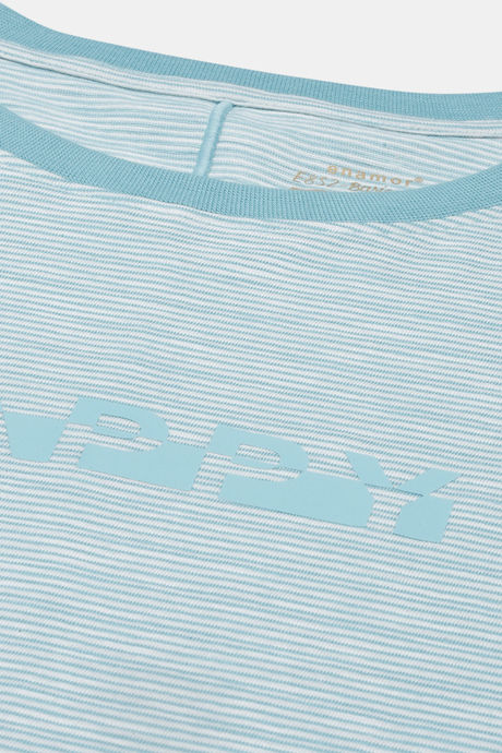 Enamor Cotton Loungewear Dress - Bali Green Stripehappy Graphic — image 7