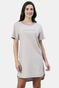 Mauve Pink Strp Sleepy Graphic