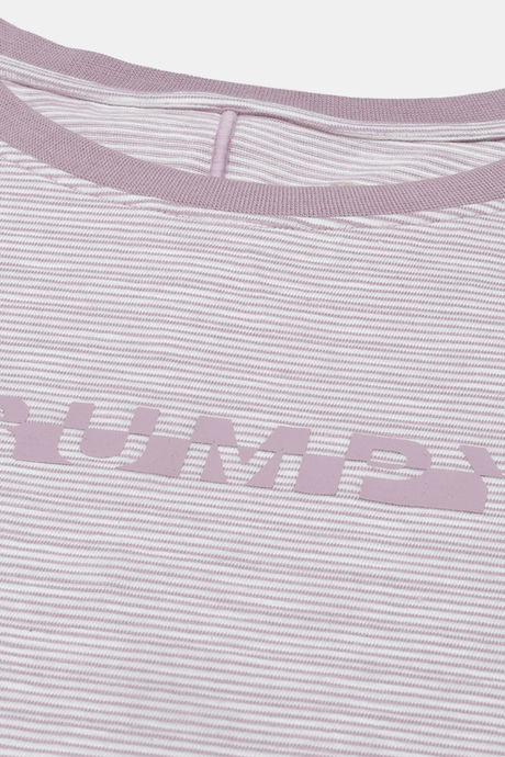 Enamor Cotton Loungewear Dress - Mauve Pink Strp Sleepy Graphic — image 7
