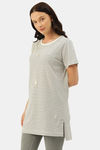 Enamor Polyester Cotton Loungewear Top - Blackivory Yd Stripe — thumbnail 2