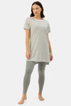 Enamor Polyester Cotton Loungewear Top - Blackivory Yd Stripe — thumbnail 4