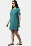 Enamor Polyester Cotton Loungewear Dress - Green Stone Stripe Rise Shine — thumbnail 2