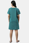 Enamor Polyester Cotton Loungewear Dress - Green Stone Stripe Rise Shine — thumbnail 3