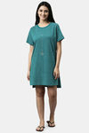 Enamor Polyester Cotton Loungewear Dress - Green Stone Stripe Rise Shine — thumbnail 4