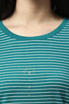 Enamor Polyester Cotton Loungewear Dress - Green Stone Stripe Rise Shine — thumbnail 8