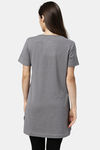 Enamor Polyester Cotton Loungewear Top - Med Grey Melshell Pnk Str — thumbnail 3