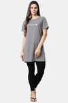 Enamor Polyester Cotton Loungewear Top - Med Grey Melshell Pnk Str — thumbnail 4