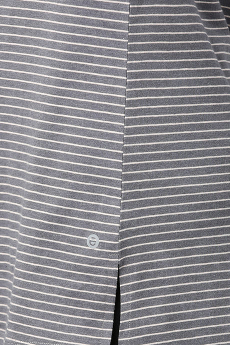 Enamor Polyester Cotton Loungewear Top - Med Grey Melshell Pnk Str — image 7
