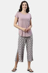 Enamor Viscose Loungewear Bottom - Mauve Bloom Aop — thumbnail 4