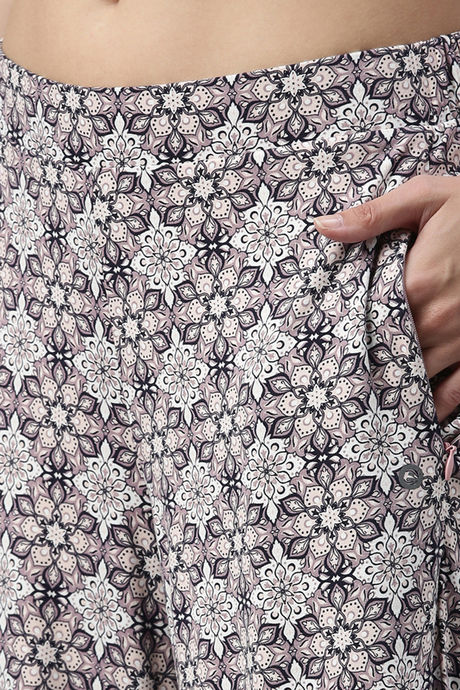 Enamor Viscose Loungewear Bottom - Mauve Bloom Aop — image 6