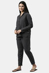 Enamor Cotton Loungewear Set - Charcoal Plaid Aop — thumbnail 2