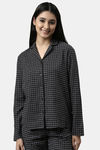 Enamor Cotton Loungewear Set - Charcoal Plaid Aop — thumbnail 5