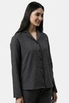 Enamor Cotton Loungewear Set - Charcoal Plaid Aop — thumbnail 6
