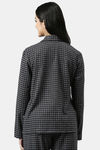 Enamor Cotton Loungewear Set - Charcoal Plaid Aop — thumbnail 7