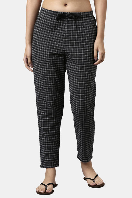 Enamor Cotton Loungewear Set - Charcoal Plaid Aop — image 8