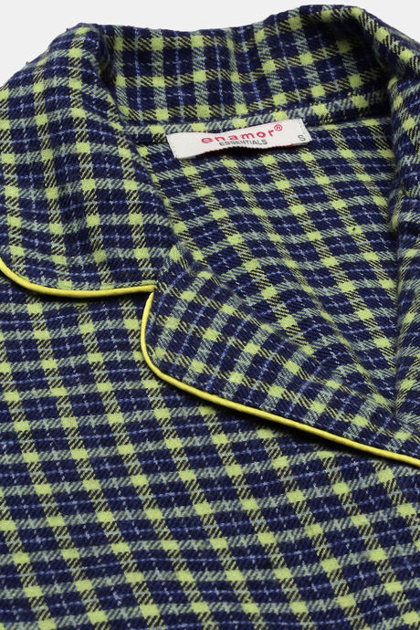 Enamor Cotton Loungewear Set - Navy Plaid Aop — image 11