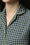Enamor Cotton Loungewear Set - Navy Plaid Aop — thumbnail 15