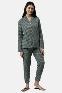 Navy Plaid Aop