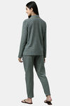 Enamor Cotton Loungewear Set - Navy Plaid Aop — thumbnail 3