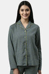 Enamor Cotton Loungewear Set - Navy Plaid Aop — thumbnail 5